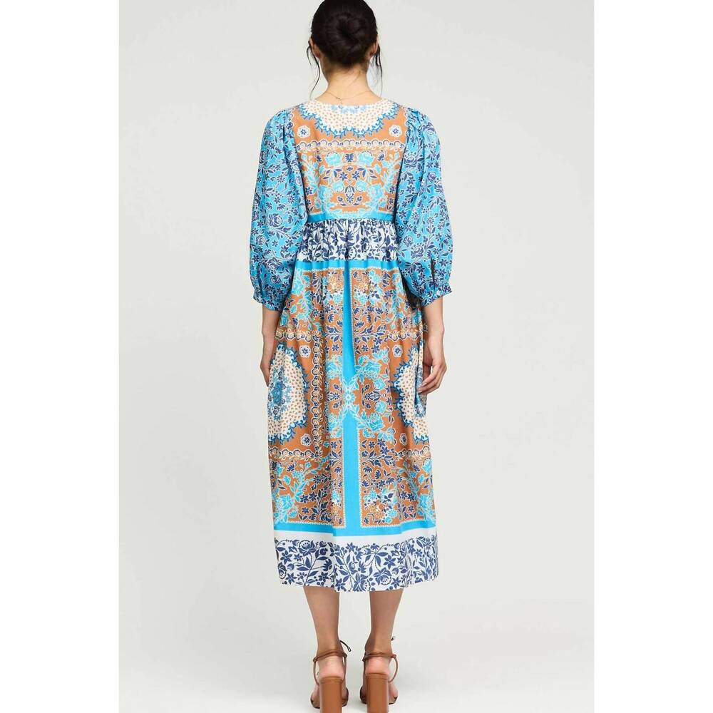 NEW CURRENT AIR boho patchwork print midi dress i… - image 5